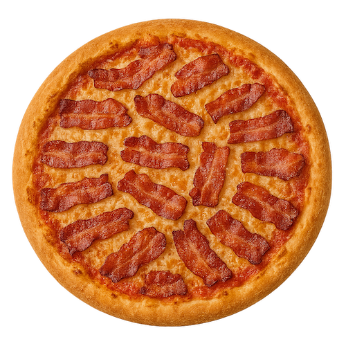 Family-size pizza with ham